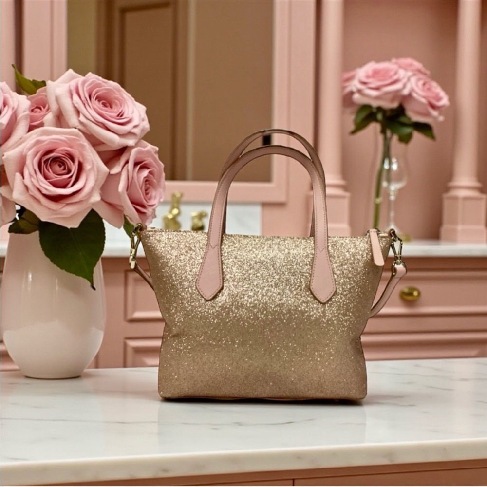 Kate Spade Pink & Rose Gold Glitter Satchel - Picture 4 of 7